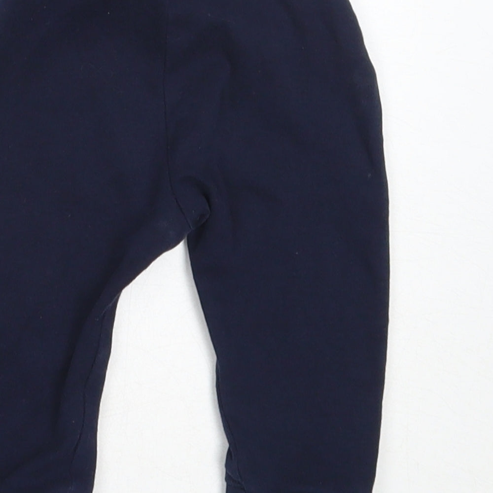 George Boys Blue Cotton Jogger Trousers Size 3-6 Months