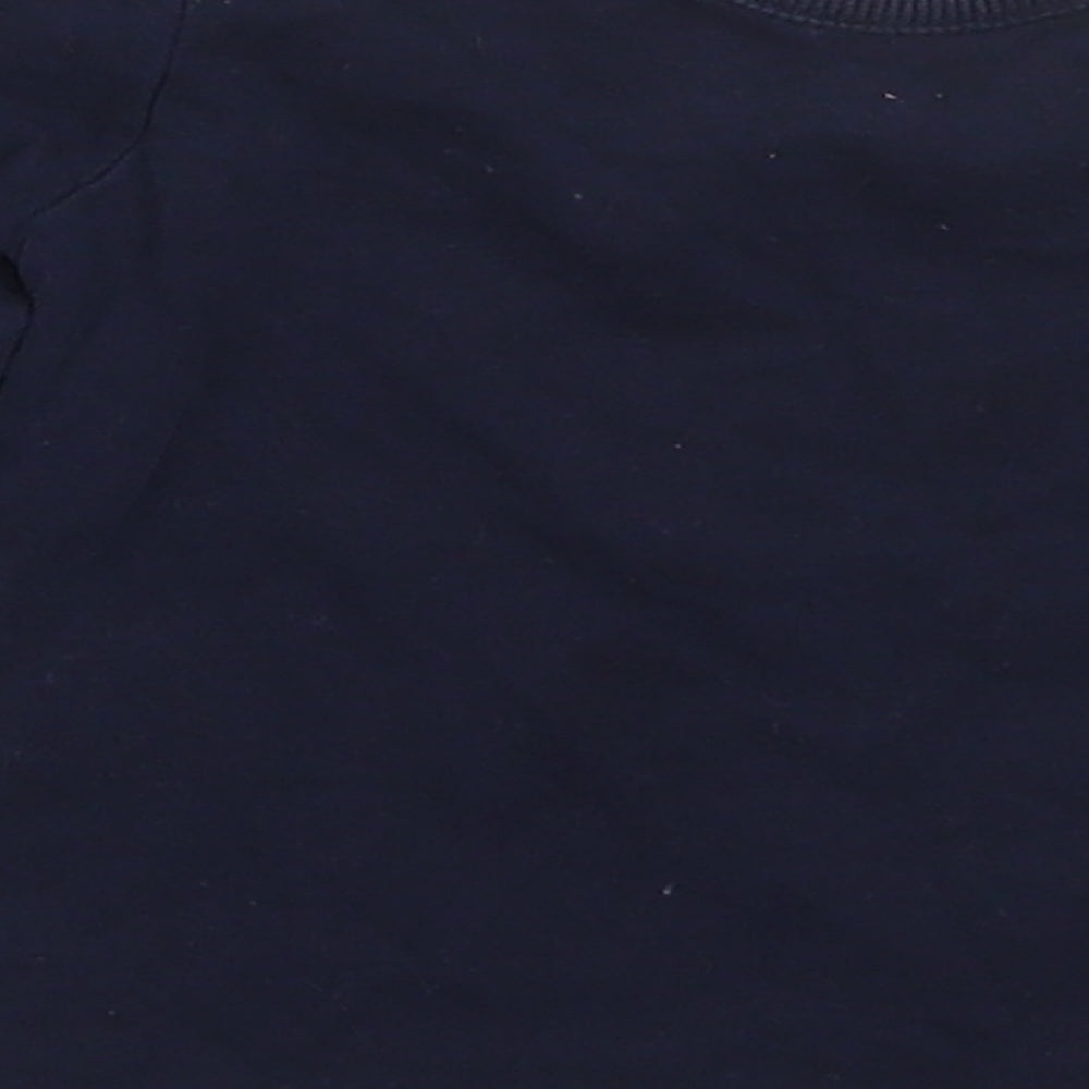 George Girls Blue Cotton Basic T-Shirt Size 3-6 Months Round Neck