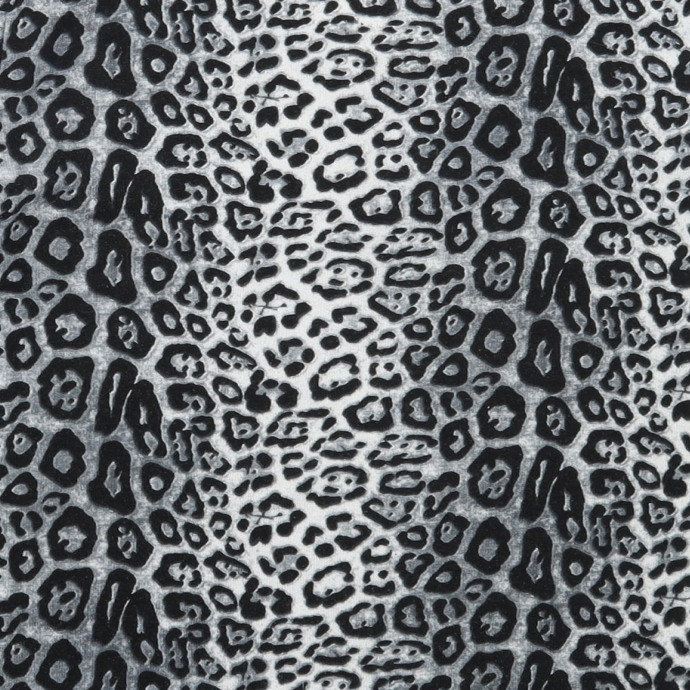Paramour Womens Grey V-Neck Animal Print Polyester Pullover Jumper Size M