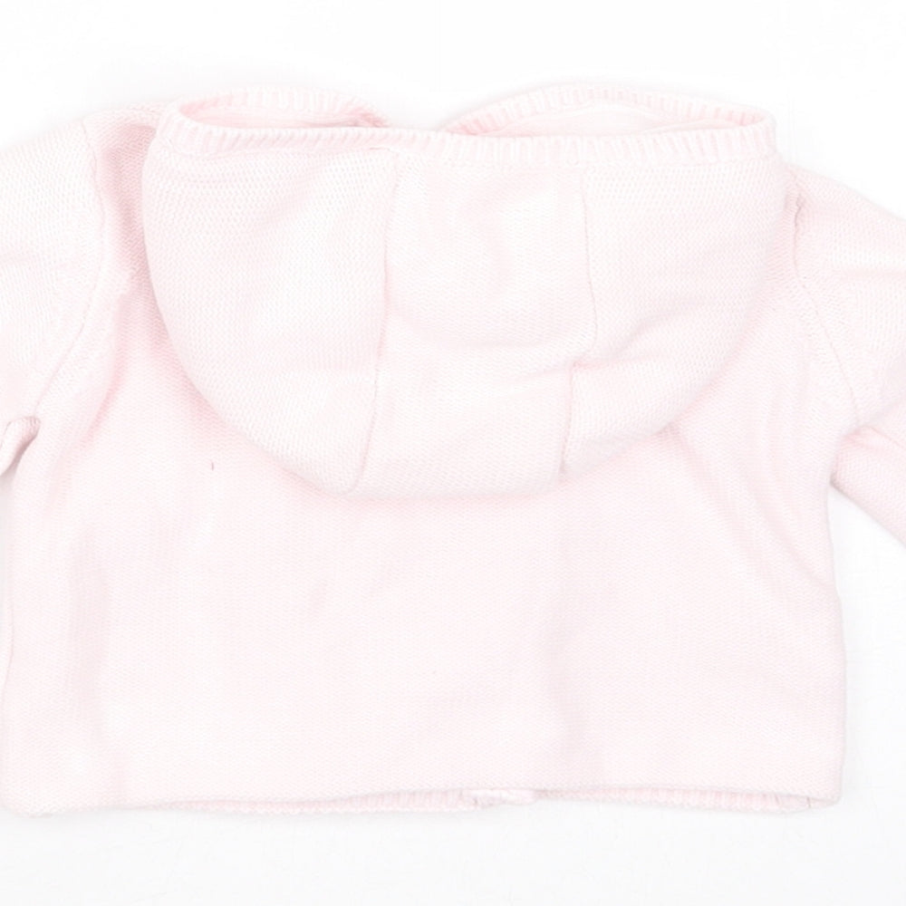 Mini Club Girls Pink Cotton Cardigan Jumper Size 6-9 Months Button - hoodie