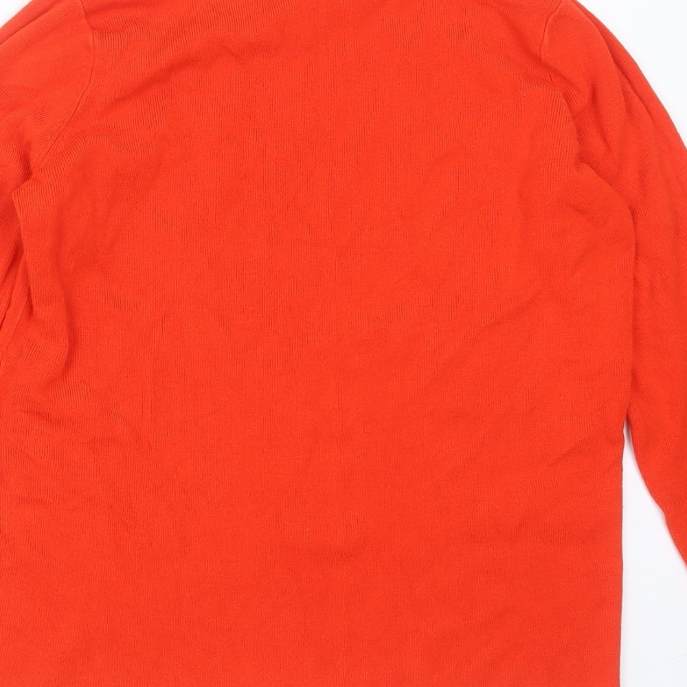 Dorothy Perkins Womens Orange Round Neck Viscose Pullover Jumper Size 12