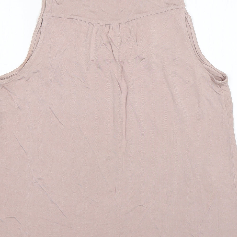 H&M Womens Pink Viscose Basic Blouse Size L V-Neck