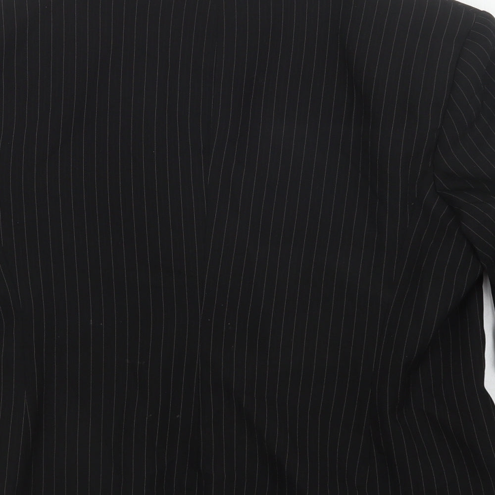 Papaya Womens Black Striped Jacket Blazer Size 12 Button