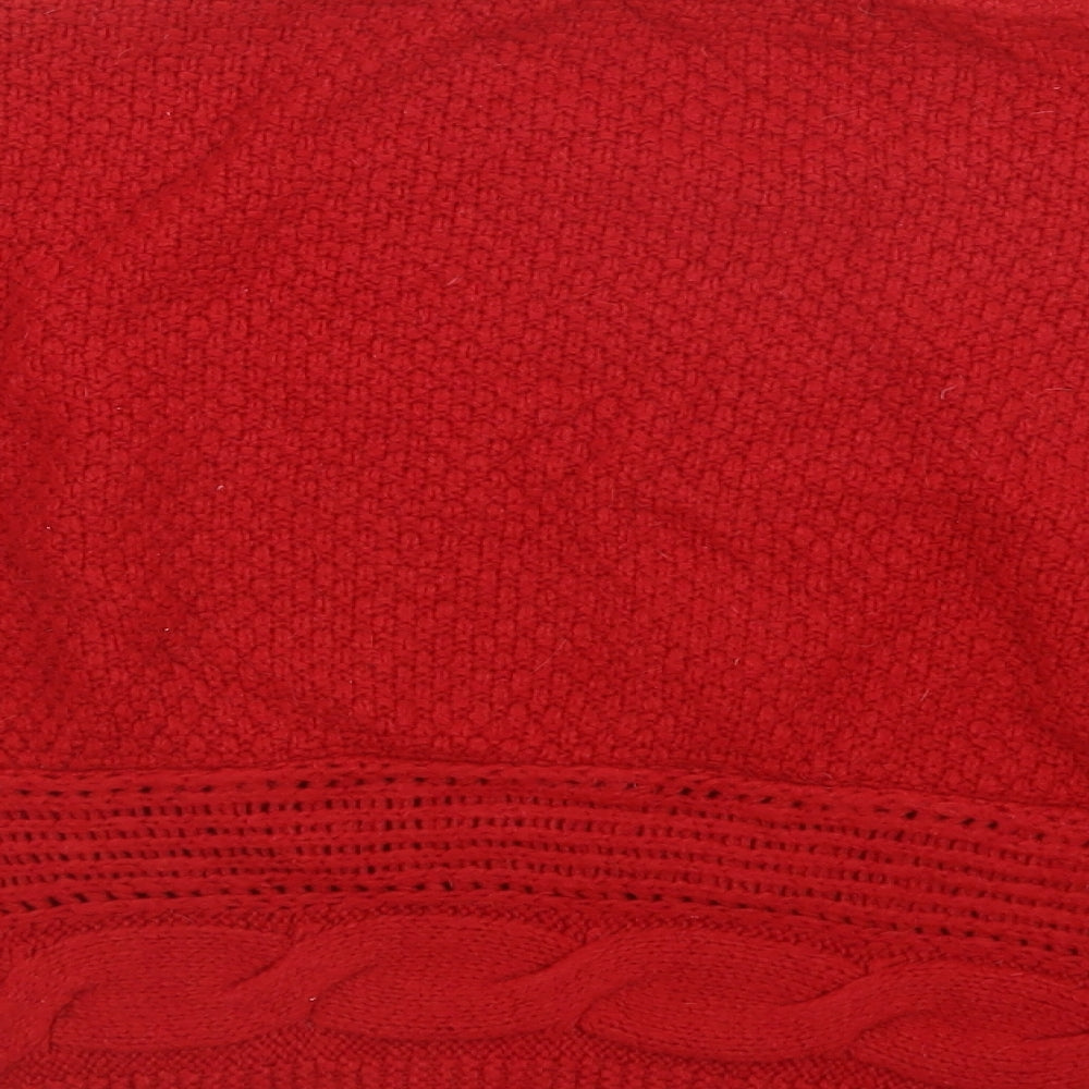 NEXT Womens Red Round Neck Acrylic Pullover Jumper Size 14