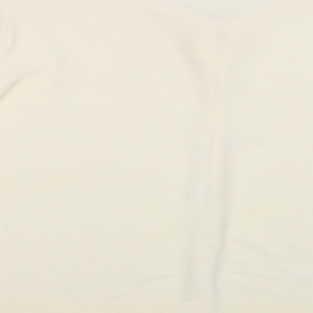 Berker Womens Ivory Crew Neck Acrylic Cape Jumper Size 18
