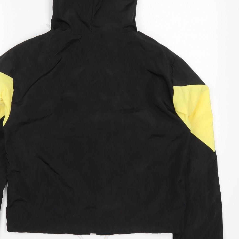 Rising Womens Black Jacket Size S Zip - Yellow Colour Block