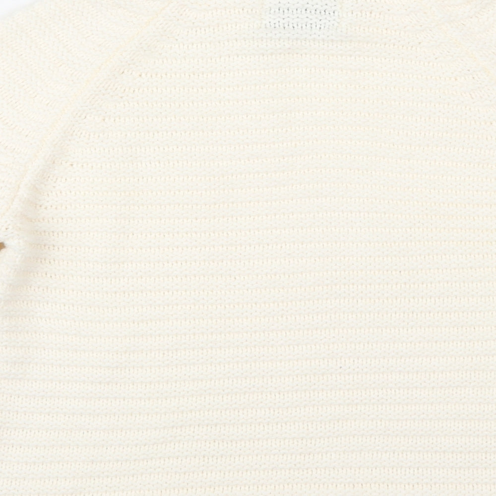 Matalan Womens Ivory Round Neck Acrylic Pullover Jumper Size S