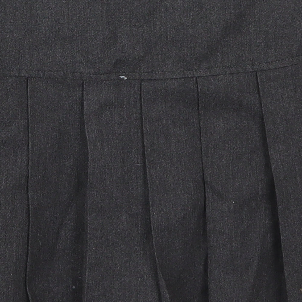 NEXT Girls Grey Polyester Pleated Skirt Size 7 Years Regular Zip