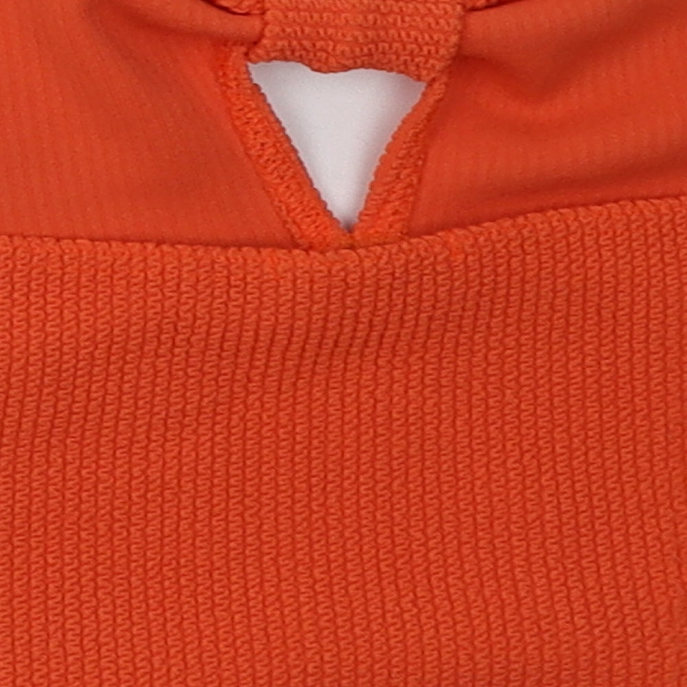 Boohoo Womens Orange Polyester Cropped Tank Size 12 Off the Shoulder
