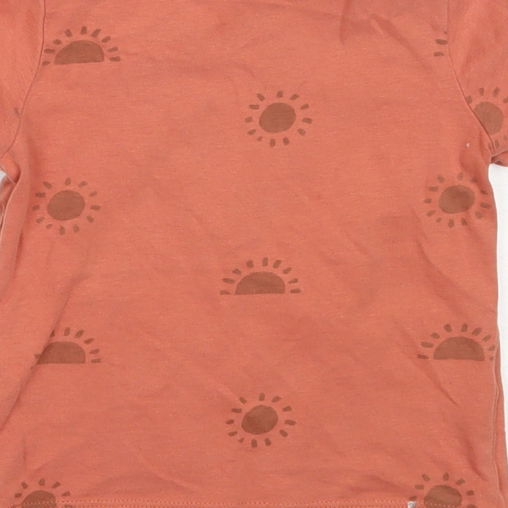 TU Boys Orange Cotton Basic T-Shirt Size 12-18 Months Round Neck