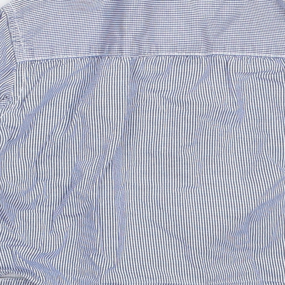 Mini Rebel Boys Blue Cotton Basic Button-Up Size 12-18 Months Collared