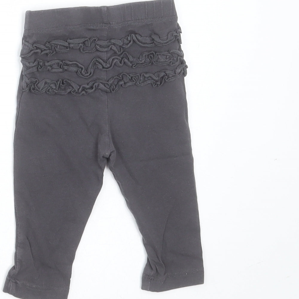 Matalan Girls Grey Cotton Trousers Size 3-6 Months - leggings