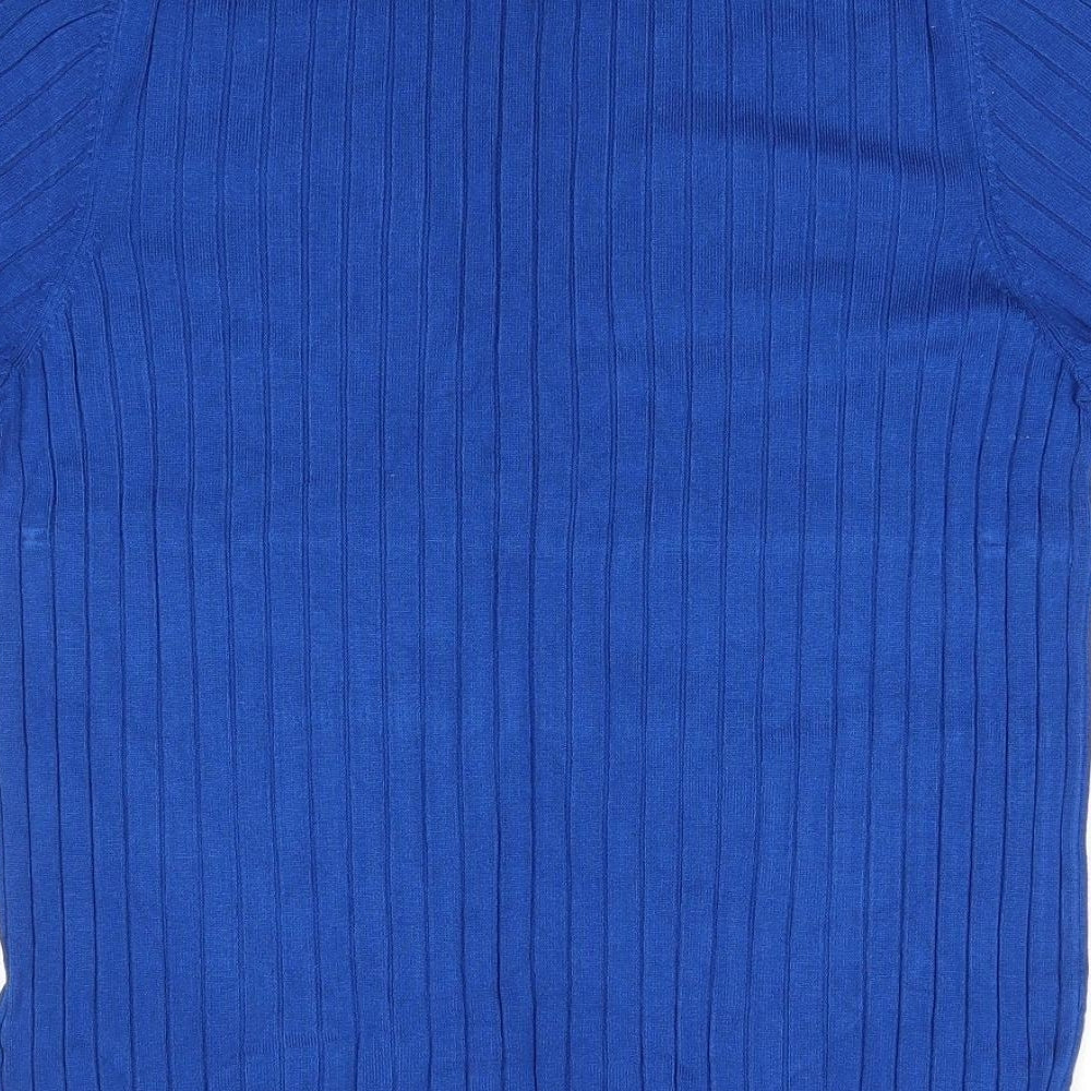 Marks & Spencer Womens Blue Round Neck Viscose Pullover Jumper Size 16