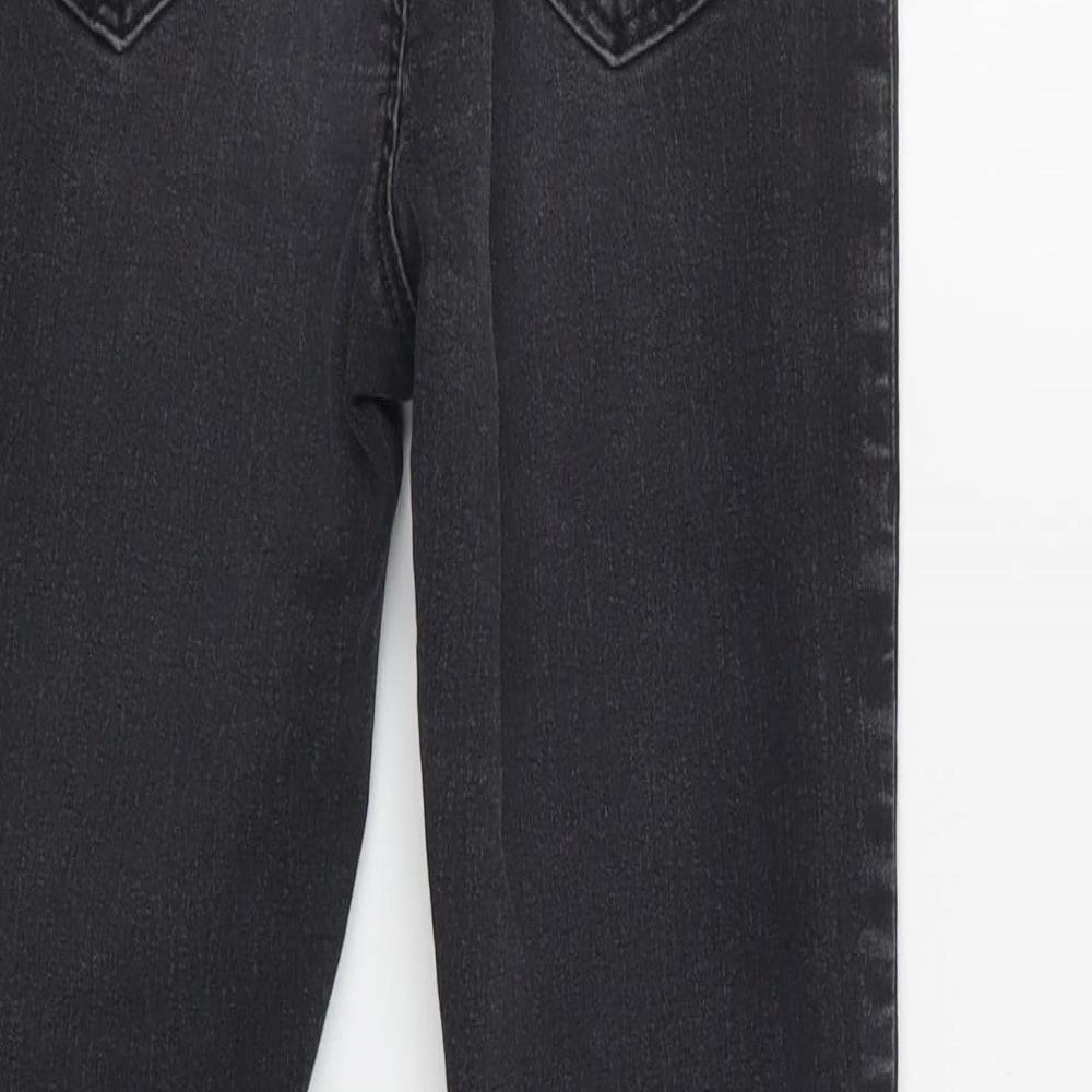 Topshop Womens Black Cotton Skinny Jeans Size 28 L30 in Regular Button