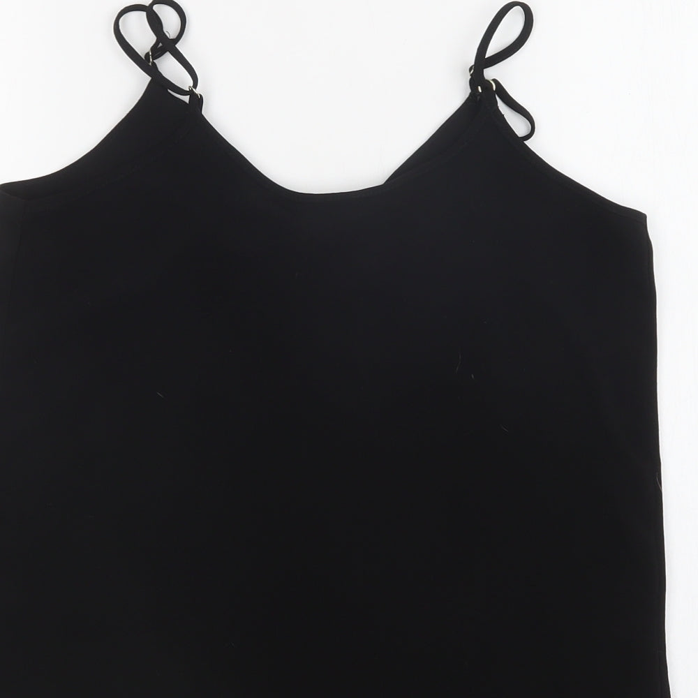 River Island Womens Black Polyester Camisole Blouse Size 6 V-Neck