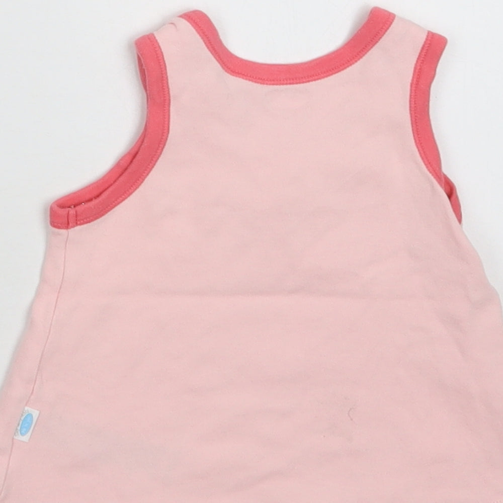 Marks & Spencer Baby Pink Cotton A-Line Size 0-3 Months Crew Neck - Teddy Bear