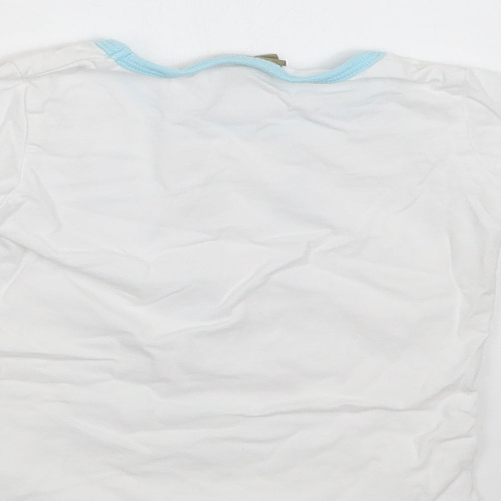Little Rufus Baby White Cotton Basic Polo Size 6-9 Months Crew Neck - Bunnies