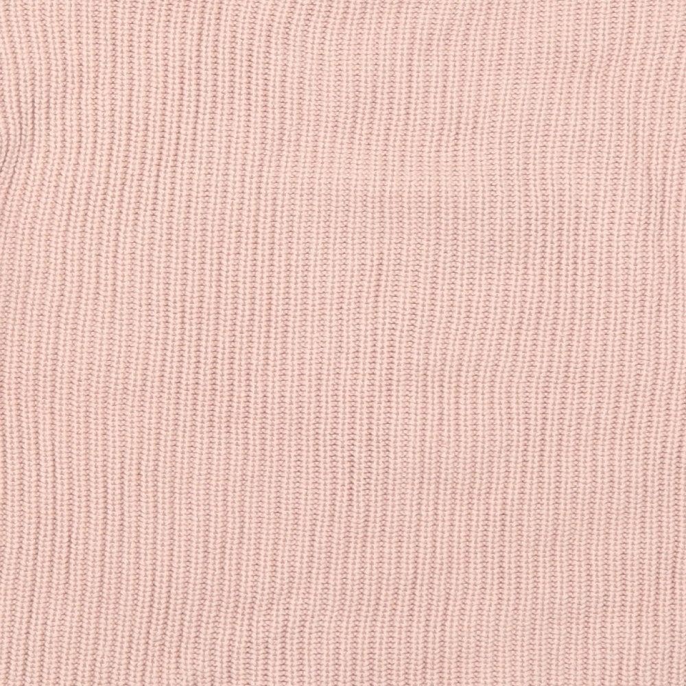 Topshop Womens Pink Round Neck Acrylic Pullover Jumper Size 4