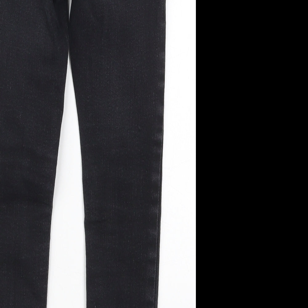 Gap Girls Black Cotton Skinny Jeans Size 6 Years Regular Button