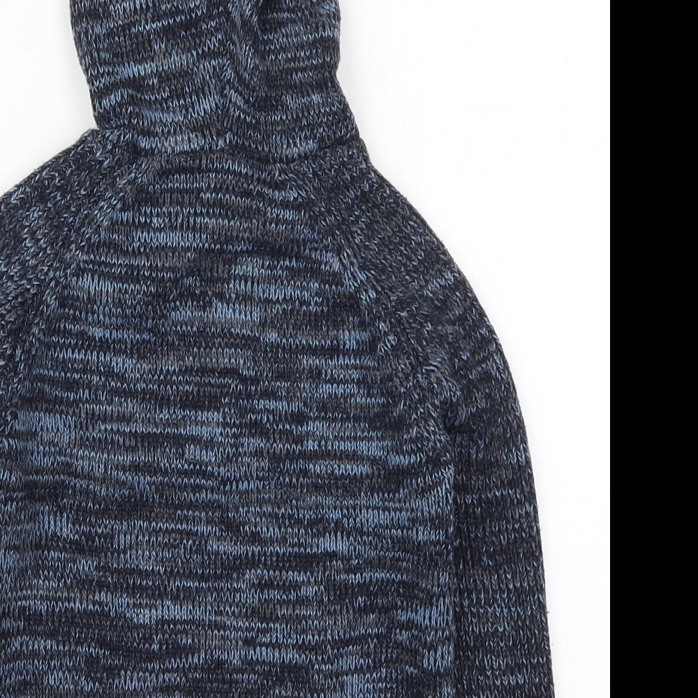 Matalan Boys Blue Acrylic Pullover Hoodie Size 7 Years Pullover