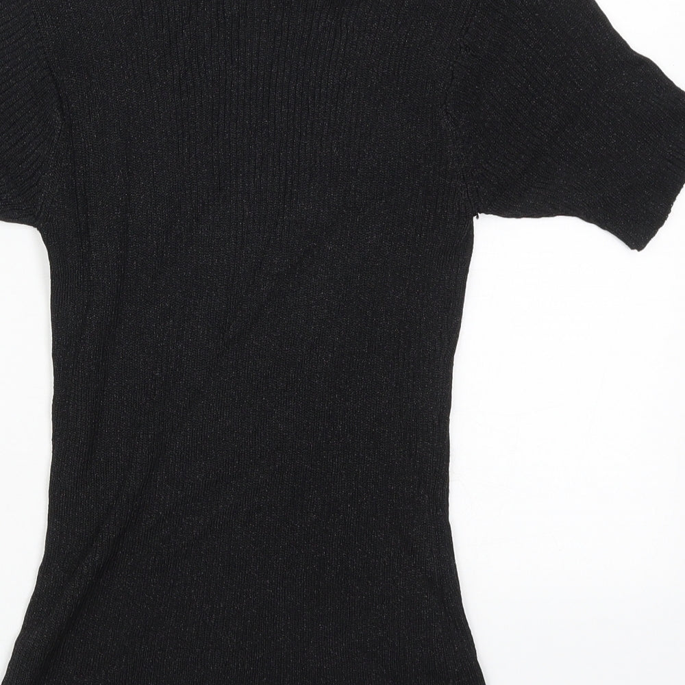Opera Womens Black Round Neck Viscose Pullover Jumper Size M