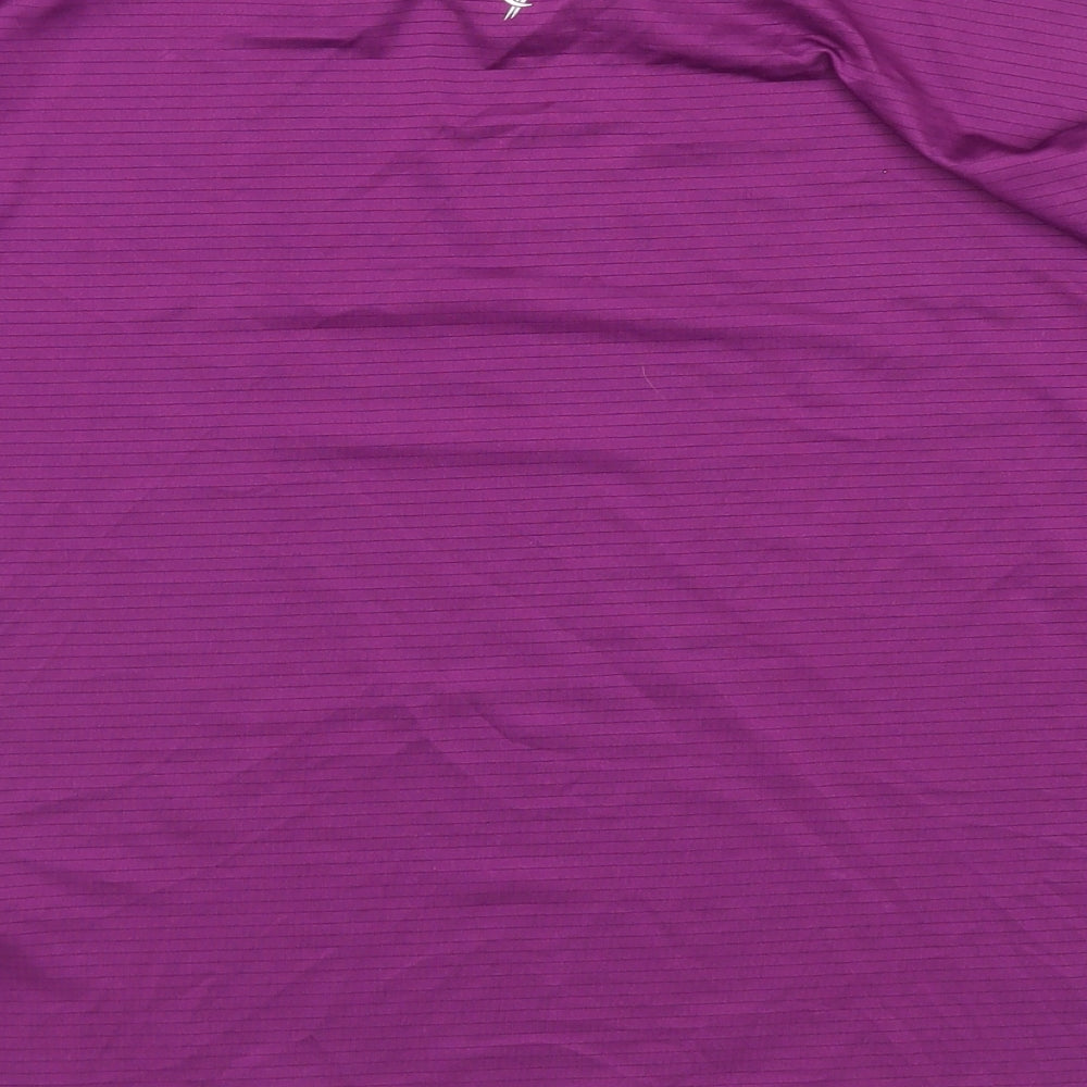 Workout Womens Purple Polyester Basic T-Shirt Size 2XS Round Neck