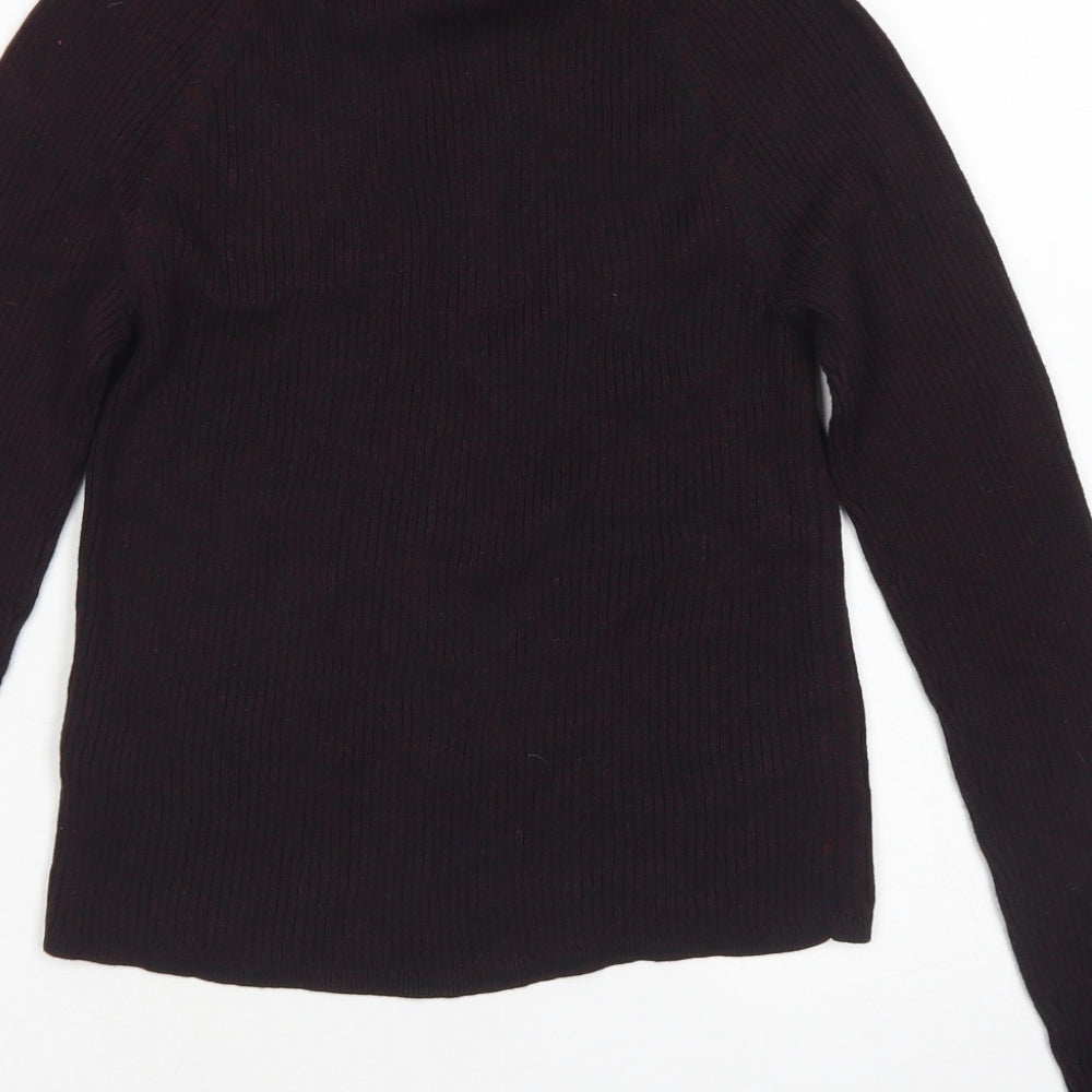 New Look Womens Purple Mock Neck Viscose Pullover Jumper Size 10