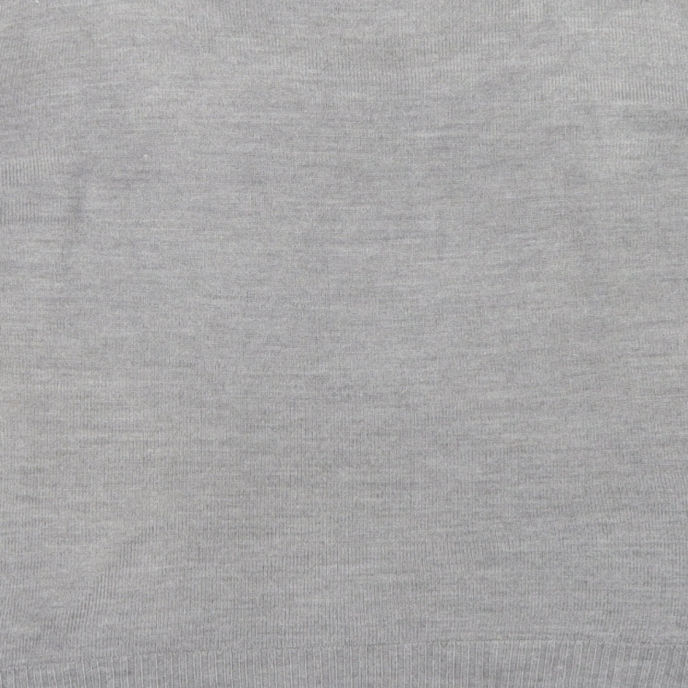 Papaya Womens Grey Scoop Neck Acrylic Pullover Jumper Size 20