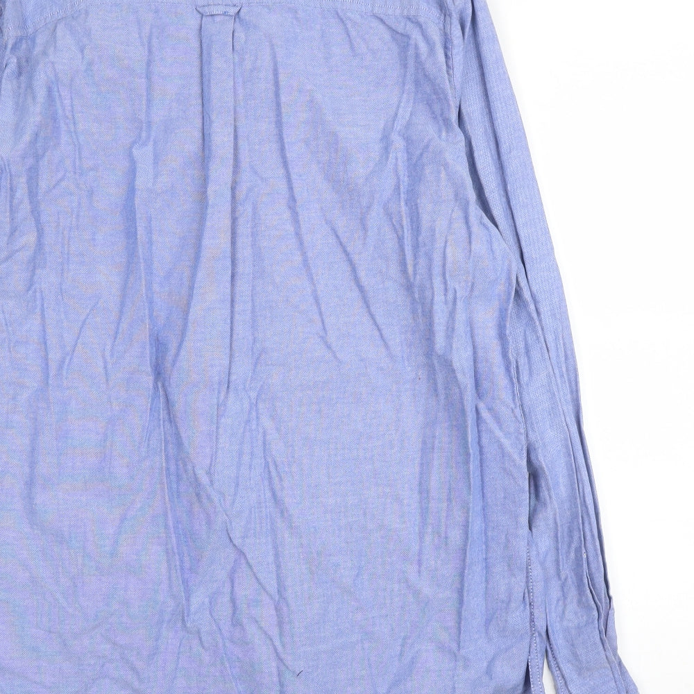 Burton Mens Blue Cotton Button-Up Size XL Collared Button