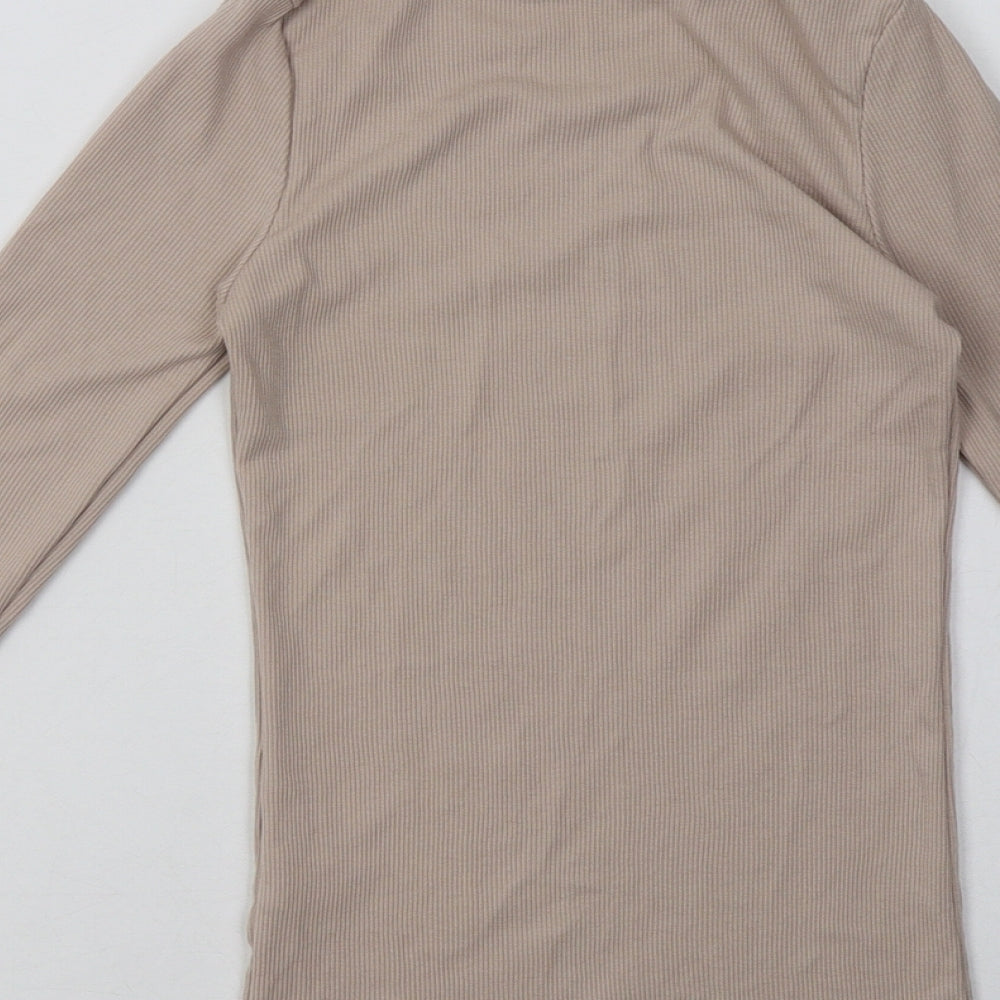 New Look Womens Beige Polyester Pullover Sweatshirt Size 10 Pullover