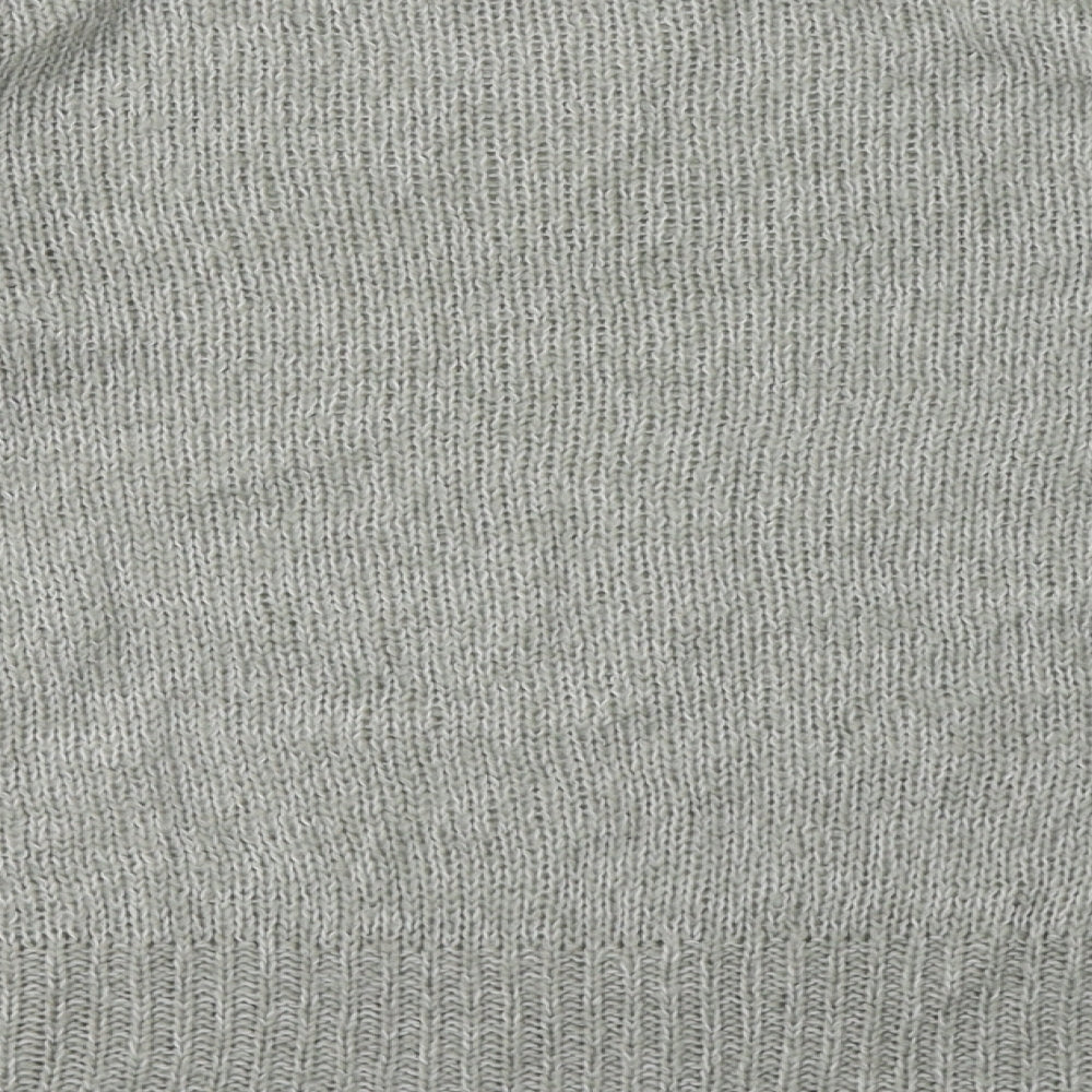 New Look Womens Grey Acrylic Pullover Sweatshirt Size M Pullover