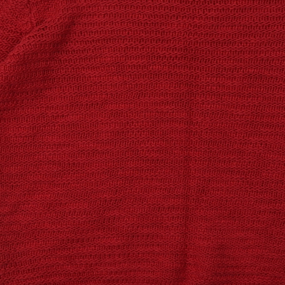 Marks & Spencer Womens Red Geometric Cotton Pullover Sweatshirt Size 8 Pullover