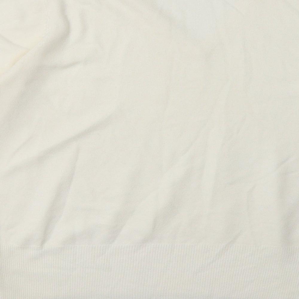 NEXT Womens White Acrylic Pullover Sweatshirt Size 16 Pullover
