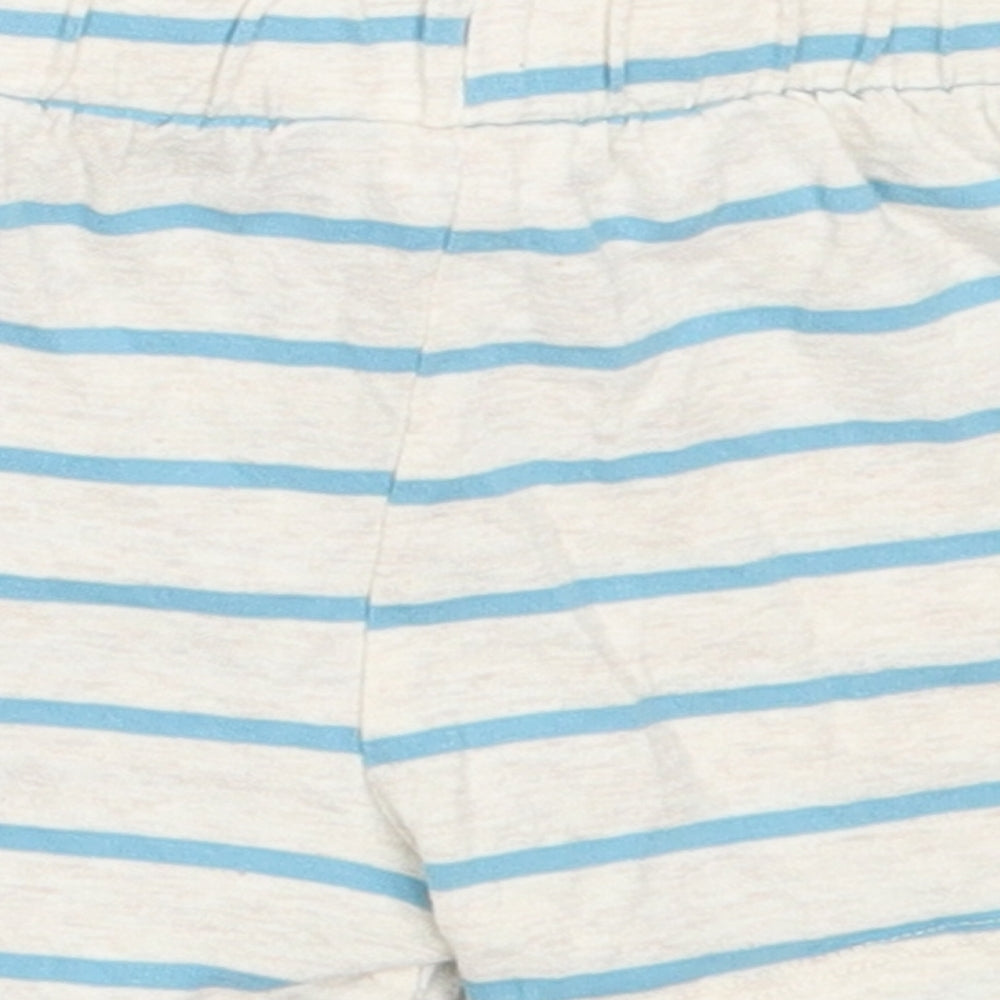 F&F Boys Ivory Striped Cotton Cropped Trousers Size 6-9 Months - shorts
