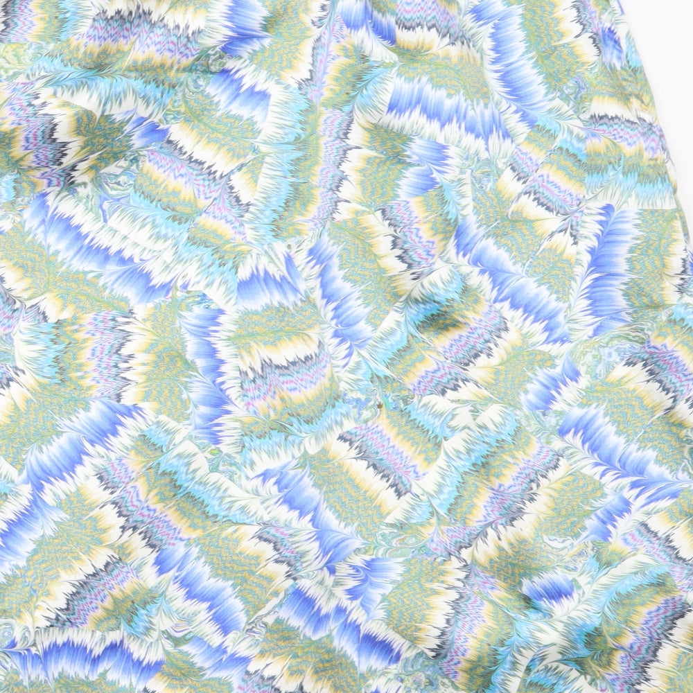 Preworn Womens Blue Polyester Flare Skirt Size 31 in
