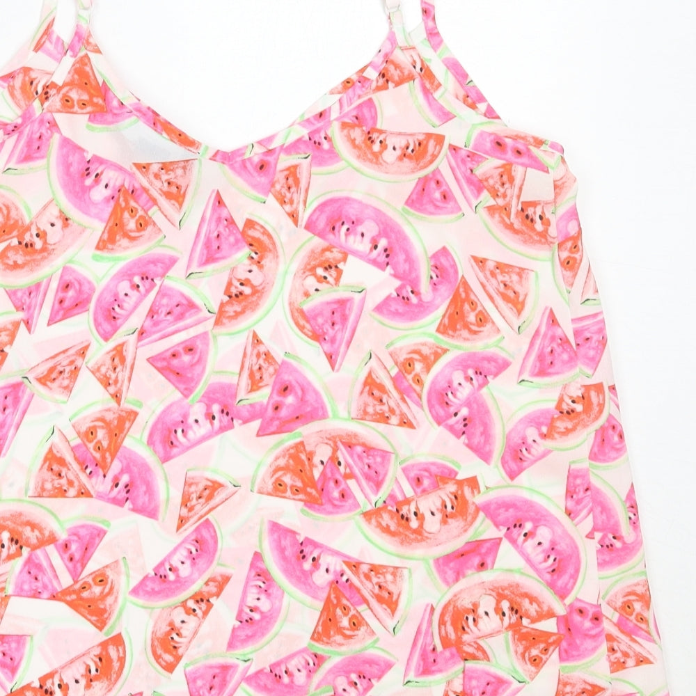 Atmosphere Womens Pink Polyester Camisole Blouse Size 8 V-Neck