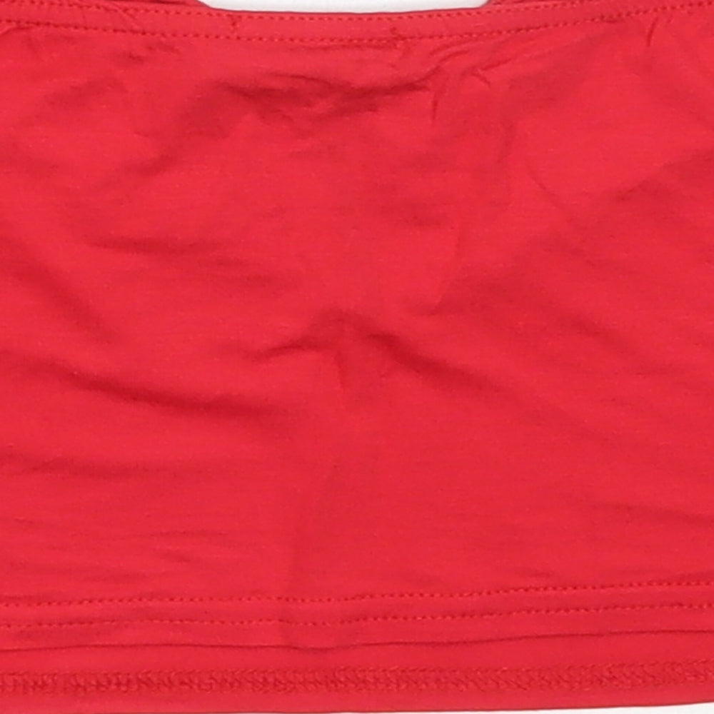 PRETTYLITTLETHING Womens Red Viscose Cropped Tank Size 8 Sweetheart