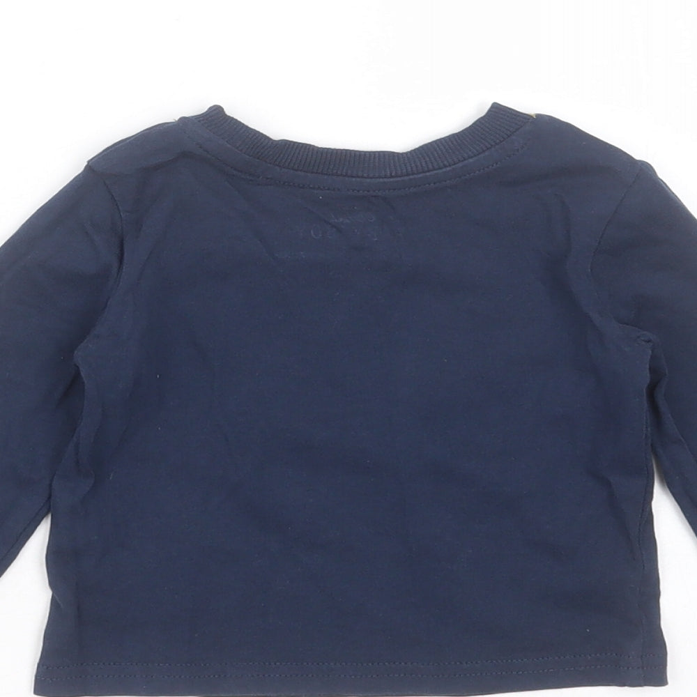 Mini Rebel Baby Blue Cotton Basic T-Shirt Size 9-12 Months Round Neck - Take it Easy