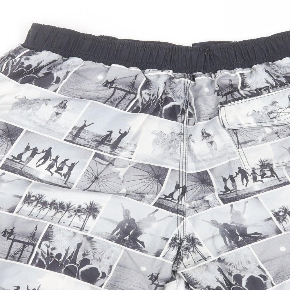Preworn Mens Grey Polyester Bermuda Shorts Size 30 in Regular Drawstring - swim short