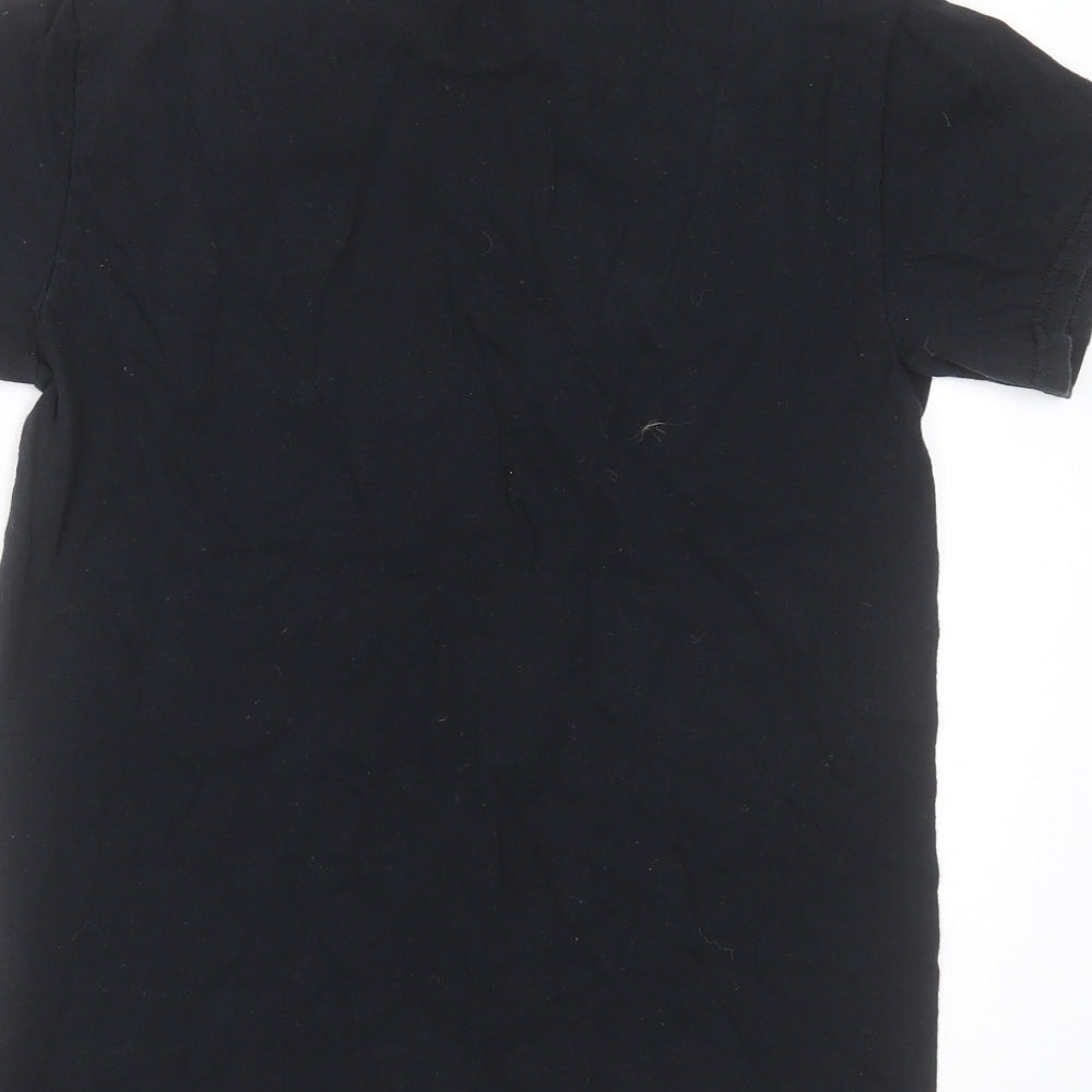Preworn Mens Black Cotton T-Shirt Size S Round Neck - face