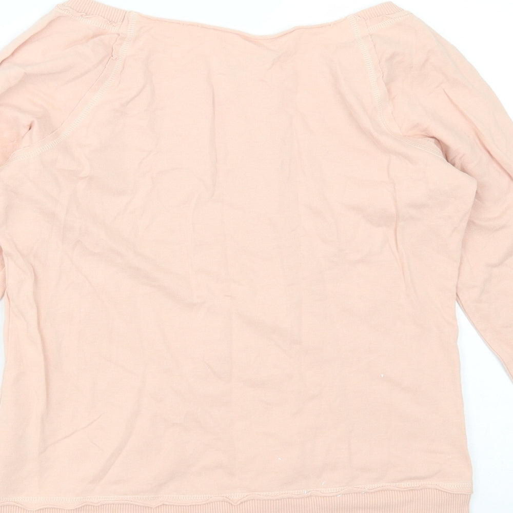 Marks & Spencer Womens Pink Cotton Pullover Sweatshirt Size 12