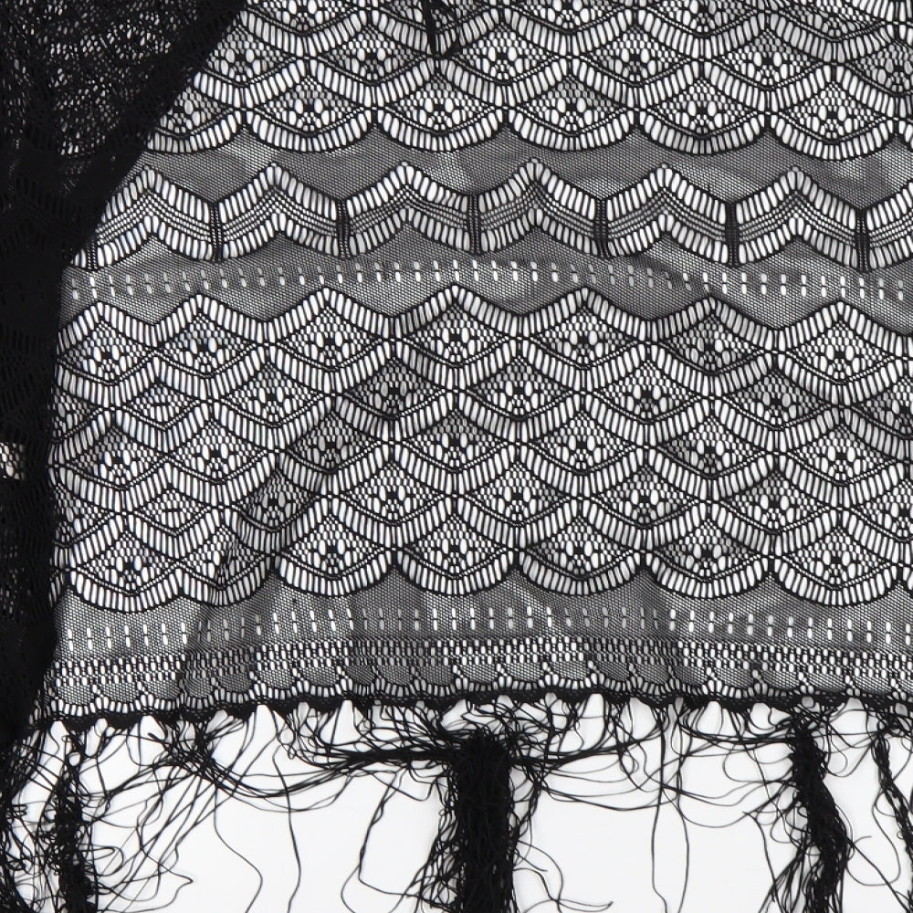 Select Womens Black V-Neck Polyester Cardigan Jumper Size M