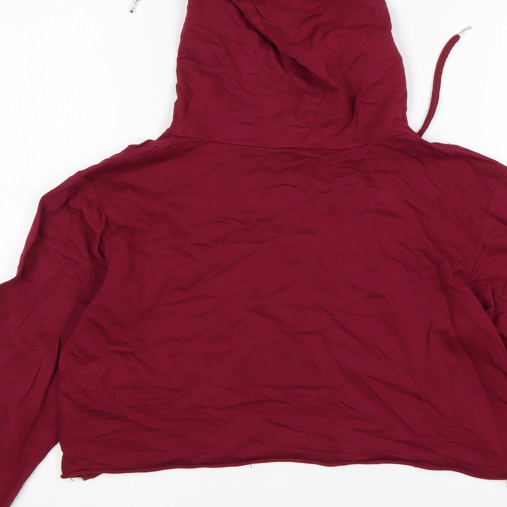 Select Womens Purple Cotton Pullover Hoodie Size M - Cropped