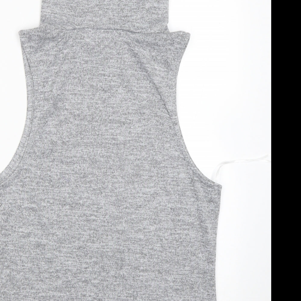 New Look Womens Grey Roll Neck Polyester Vest Jumper Size 14