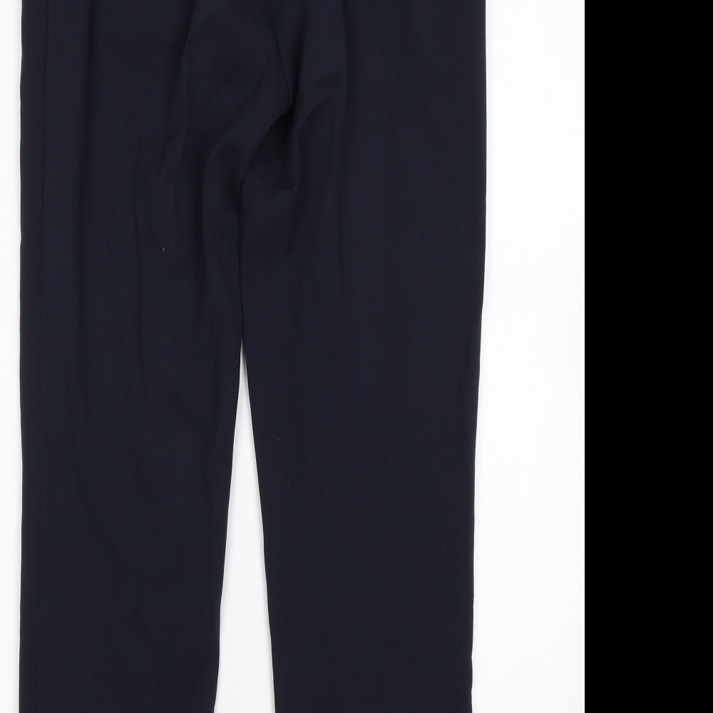 Marks & Spencer Womens Blue Polyester Trousers Size 8 L26 in Regular