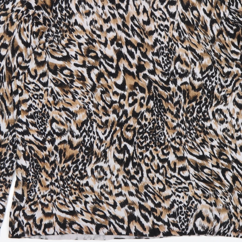 Christina Womens Multicoloured Round Neck Animal Print Viscose Pullover Jumper Size L