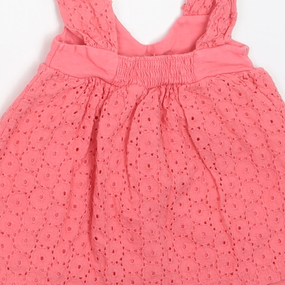 Gillian's Closet Baby Pink Cotton A-Line Size 6-9 Months Round Neck