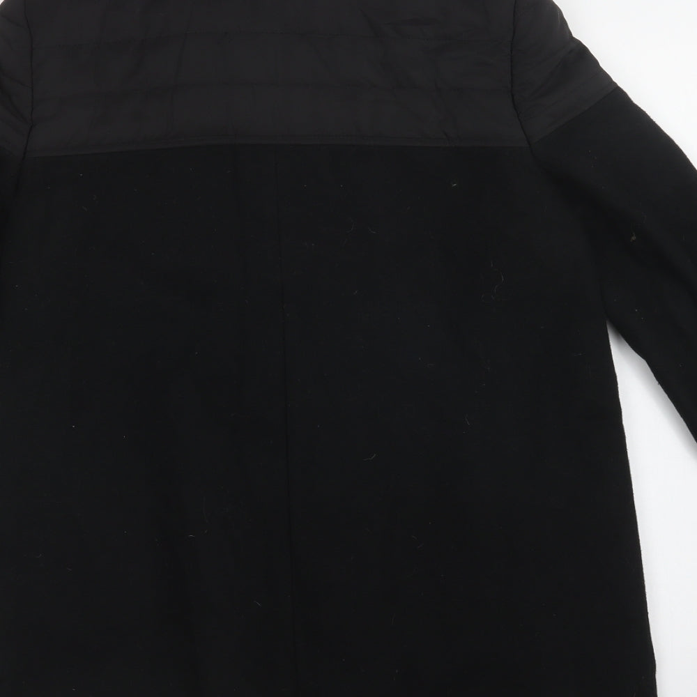 George Womens Black Biker Coat Size 12 Zip