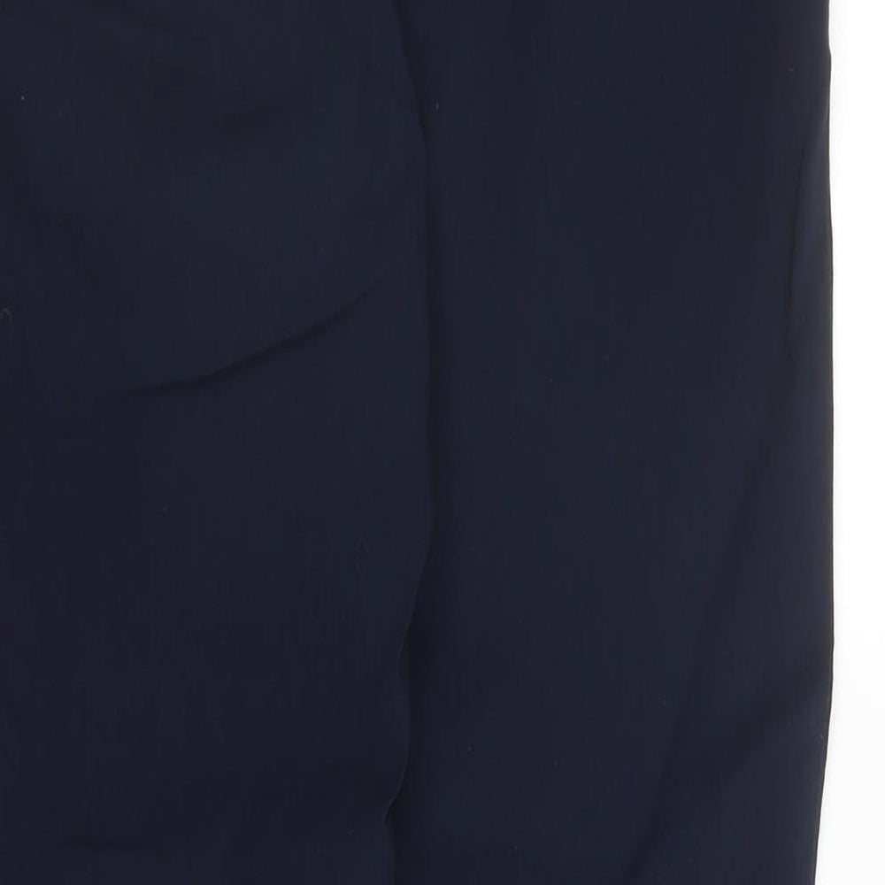 YAS Womens Blue Viscose Pedal Pusher Trousers Size S L24 in Regular Zip