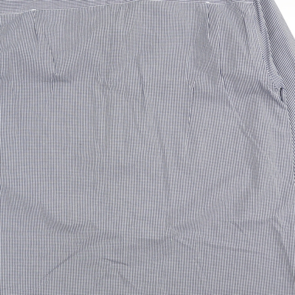 Peter Worth Mens Blue Check Cotton Button-Up Size 2XL Collared Button